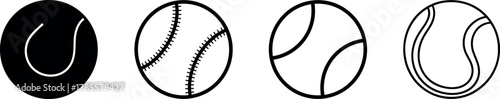 Softball vector icon set. baseball illustration sign collection. ball symbol or logo.