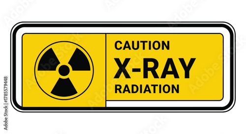 Warning sign for X-ray radiation hazard in a clear, bold design