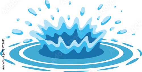 Fresh water splash with ripples creates a dynamic, refreshing, and clean feeling