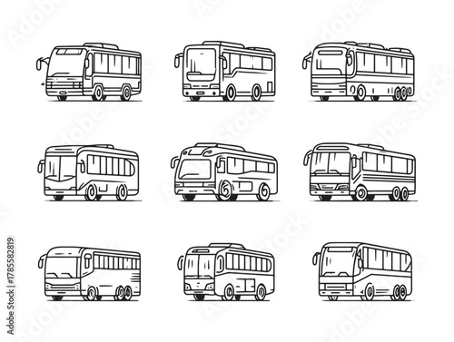 Luxury Coach Line Art Modern Elegance Design