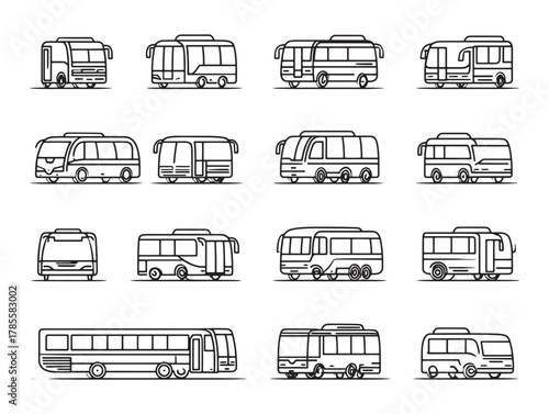 Luxury Coach Line Art Sleek Comfortable Ride