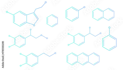 化学物質の構造式のフレームイラスト