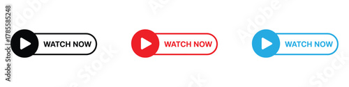 Watch now icon vector. Play Button Now, call to action, marketing symbol. vector illustration.