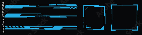 Futuristic HUD modern user tech interfaces. digital displays and innovative user experiences. Vector Illustration.