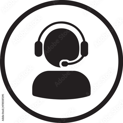 Hotline Support Service Icon – Call Center, Customer Consultation & Ecommerce Assistance Vector Illustration