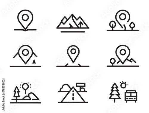 Map Pin Road Line Art Explore Now
