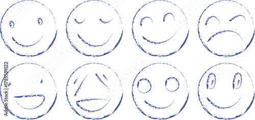 Web Hand-Drawn Sketch Face Icons Collection