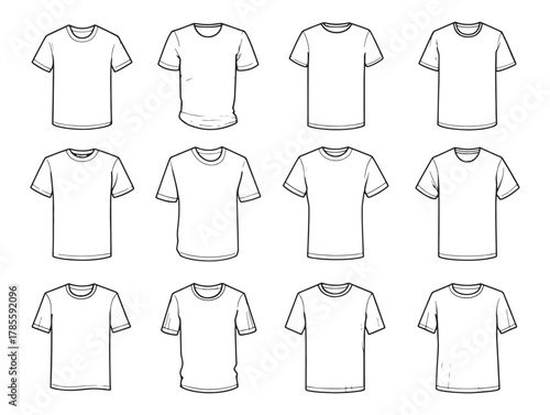 Mens T-shirt Line Art Stylish Summer Wear