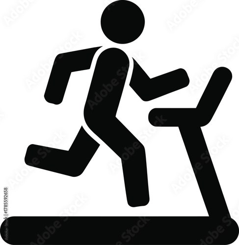 Person running on treadmill icon, symbolizing fitness exercise