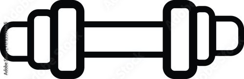 Minimalist black outline dumbbell icon for fitness and workouts