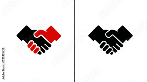 Handshake icons representing business partnership, agreement, deal, cooperation, successful collaboration, and trust concept