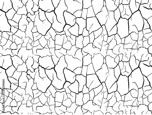 Seamless pattern. Arid earth. Polygonal shapes on a parched soil. Cracked dry ground texture pattern. Desert drought surface.