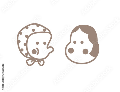 おしゃれでかわいいひょっとこ おかめ のお面セット