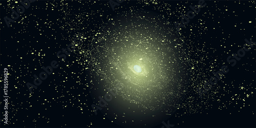 Fantastic vector background, dark space, planets, galaxies and stars. Vector Illustration