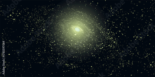 Fantastic vector background, dark space, planets, galaxies and stars. Vector Illustration