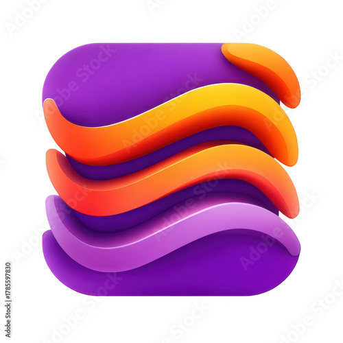 Abstract Layered Shape Purple