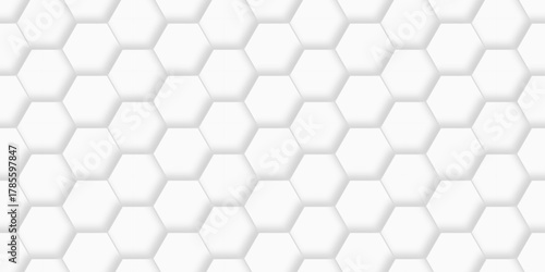 white hexagon technology vector grid honeycomb soccer hexagonal cell structure tile mess emboss bee background. 