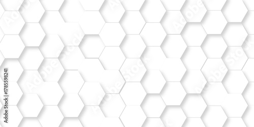 white hexagon technology vector grid honeycomb soccer hexagonal cell structure tile mess emboss bee background. 