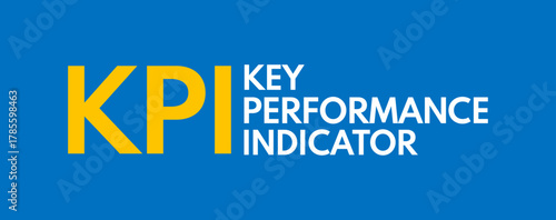 KPI key performance indicator, banner or social media post template, vector header