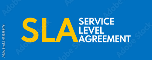SLA service level agreement, banner or social media post template, vector header