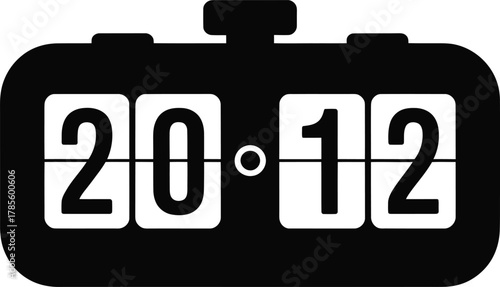 Digital Countdown Timer Displaying Number Twenty Dot Twelve with Black and White Design