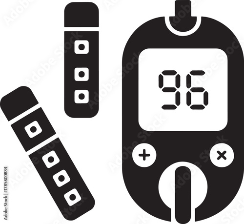 Glucose Meter Device with Test Strips for Monitoring Blood Sugar Levels