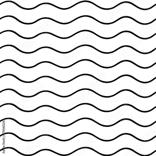 Seamless Wavy Line Pattern on White Background