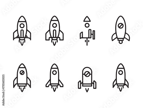 Mini Rocket Line Art Soars Beyond Limits