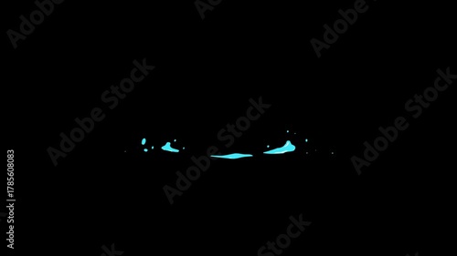 Dynamic water splash animation element. Animated light blue water splash effect rising up. 