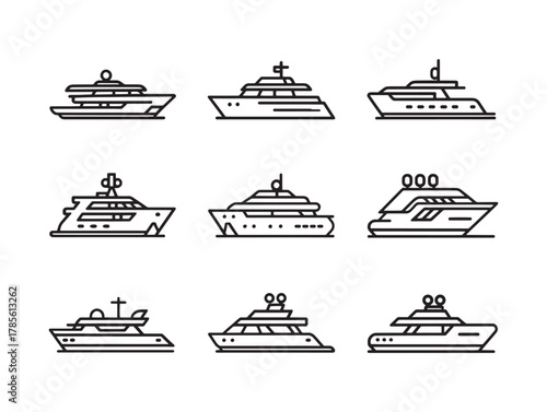 Motor Yacht Line Art Sailing Into Freedom