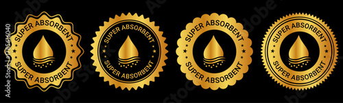 Gold Super Absorbent Badge Seal Label for Quality Product Packaging