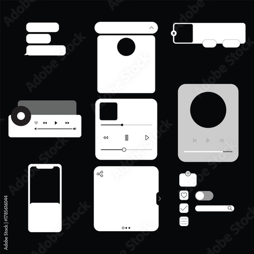 Minimalist Black and White Interface Elements for Mobile Music Application