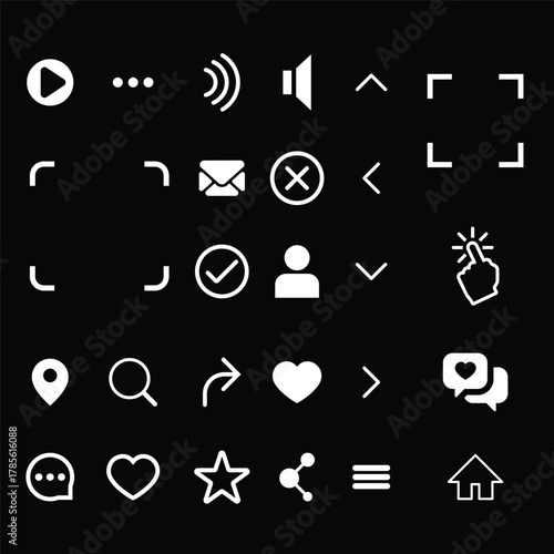 Universal Outline Vector Icon Set for Web and Mobile UI