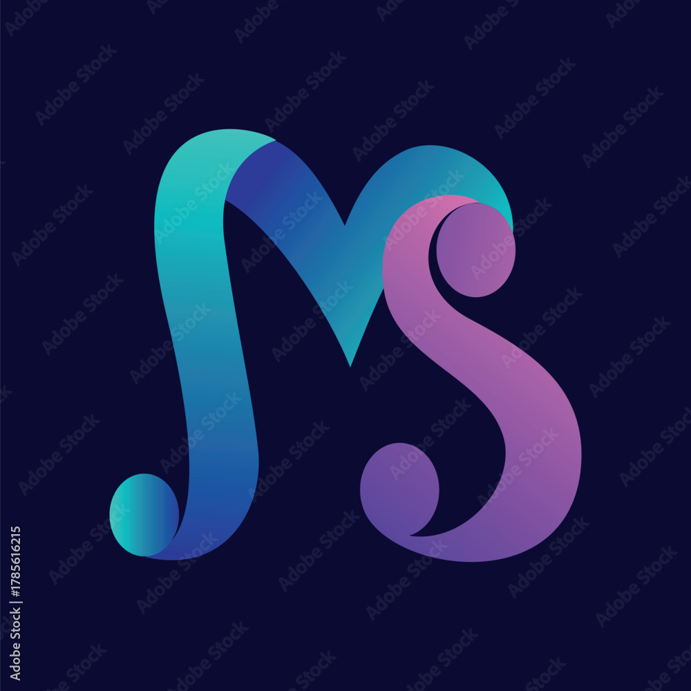 Fototapeta premium Letter MS or SM monogram logo design
