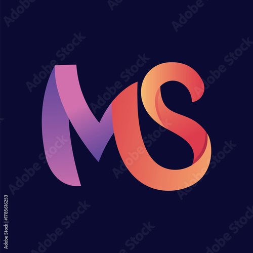 Letter MS or SM monogram logo design