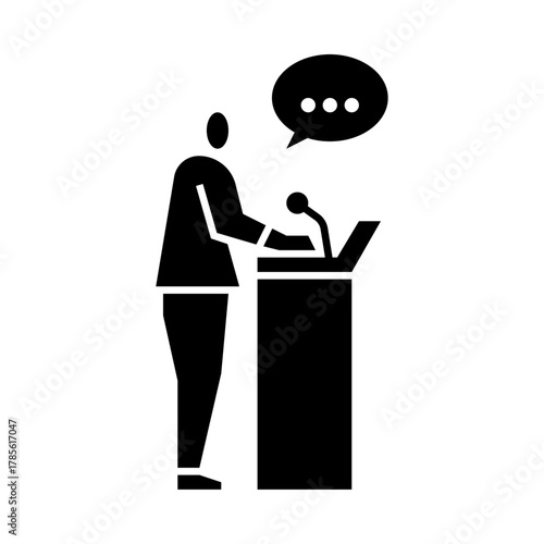 speech glyph icon. oratory illustration.