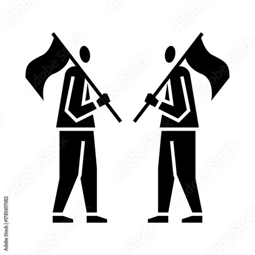 political party glyph icon. political supporter illustration.