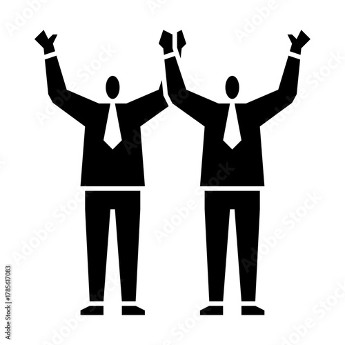 coalition glyph icon. partnership illustration.