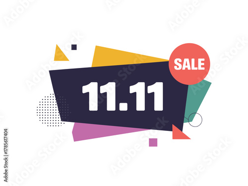 A bold graphic announces a 11.11 sale event with a vibrant pop of color.
