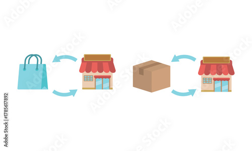 商品交換・トレードのイラスト