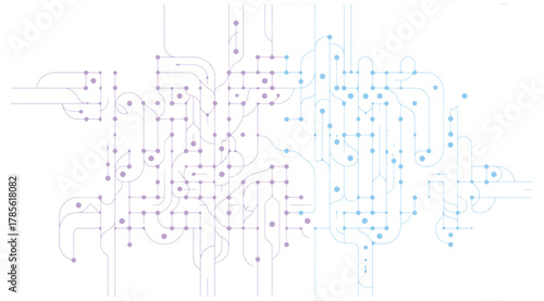 Abstract technology background with motherboard circuit design and AI-inspired details — perfect for internet technology banners, web templates, digital presentations, and tech industry branding.