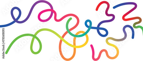 Colorful abstract wavy lines art background shape isolated on a white background