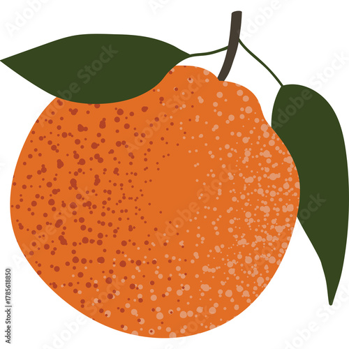 A Whole Orange Fruit With Two Green Leaves And A Stem On A Transparent Background Perfect For Health And Wellness Content