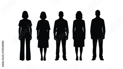 Group of Business People Silhouettes Vector Illustration Isolated on White Background