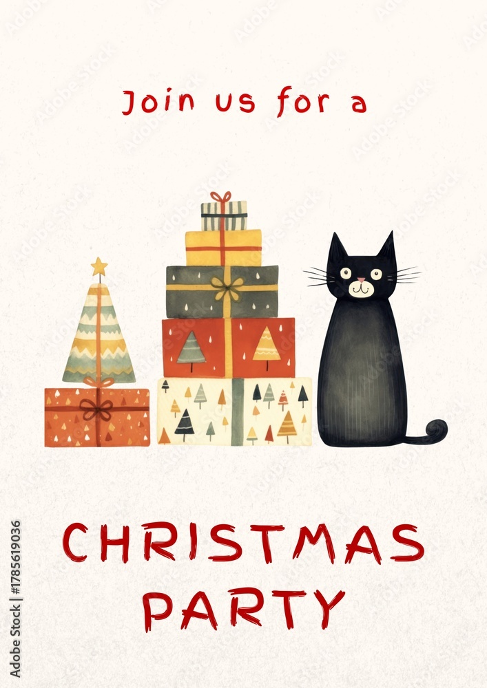 Naklejka premium Christmas party poster