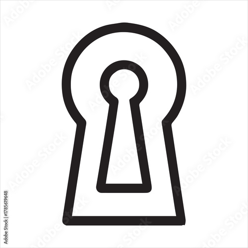 Keyhole outline icon vector