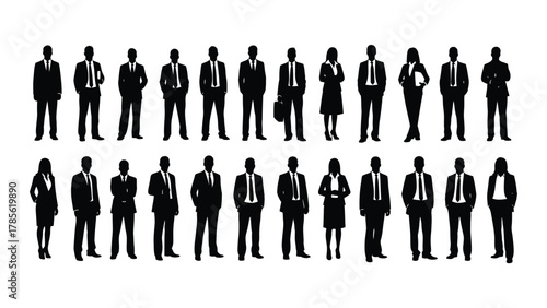 Professional Business People Silhouettes Vector Set