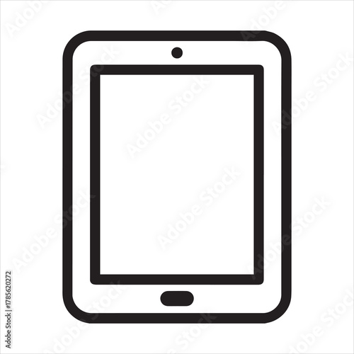 Tablet device outline icon vector