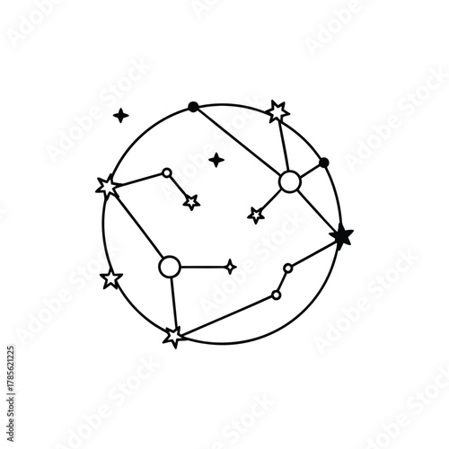 Constellation Zodiac Wheel Icon A Celestial Journey Through Stars and Symbols