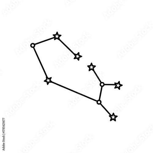 Minimalist constellation line art a depiction of an astrological star pattern